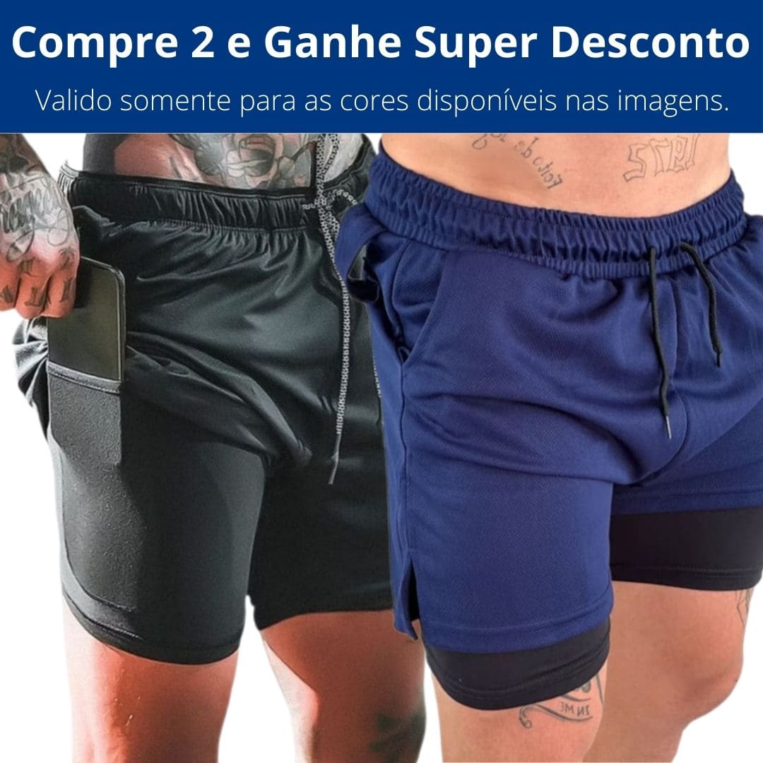 Kit 2 Shorts Masculino Dri-Fit 2 em 1