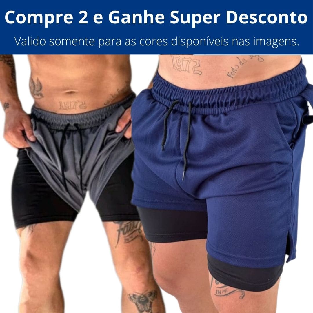 Kit 2 Shorts Masculino Dri-Fit 2 em 1