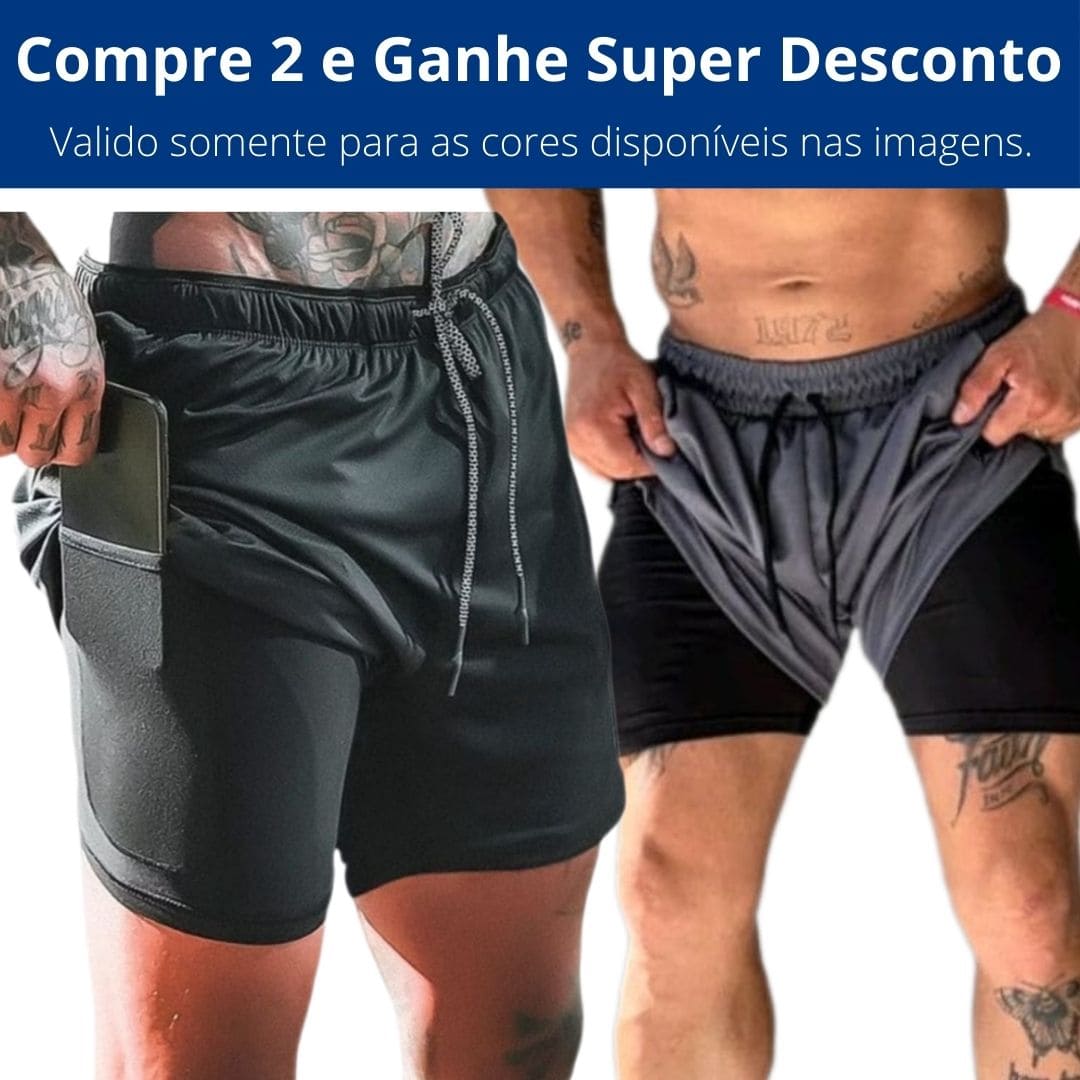 Kit 2 Shorts Masculino Dri-Fit 2 em 1