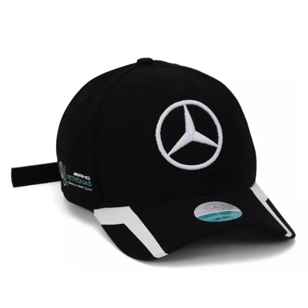 Boné Mercedes Benz F1 Aba Curva Preto