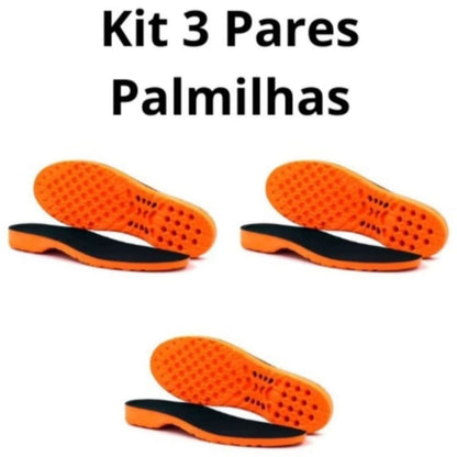 Kit 3 Pares Palmilhas Ortopédica em Gel P.U