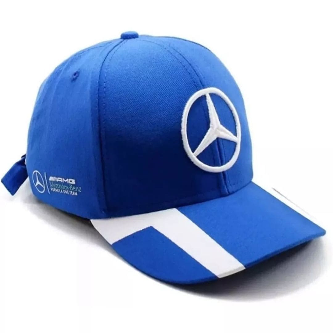 Boné Mercedes Benz F1 Aba Curva Azul