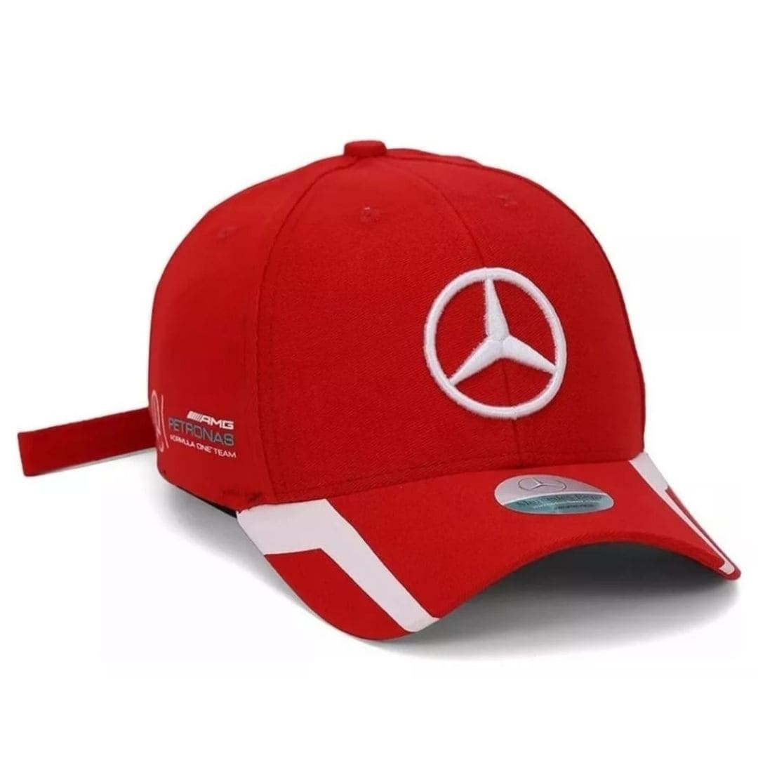 Boné Mercedes Benz F1 Aba Curva Vermelho