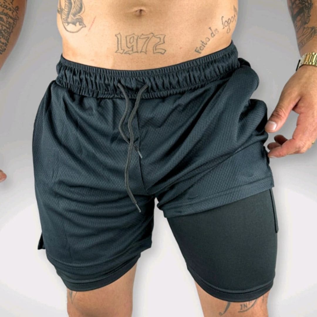 Shorts Masculino Dri-Fit Esportivo 2 em 1 academia