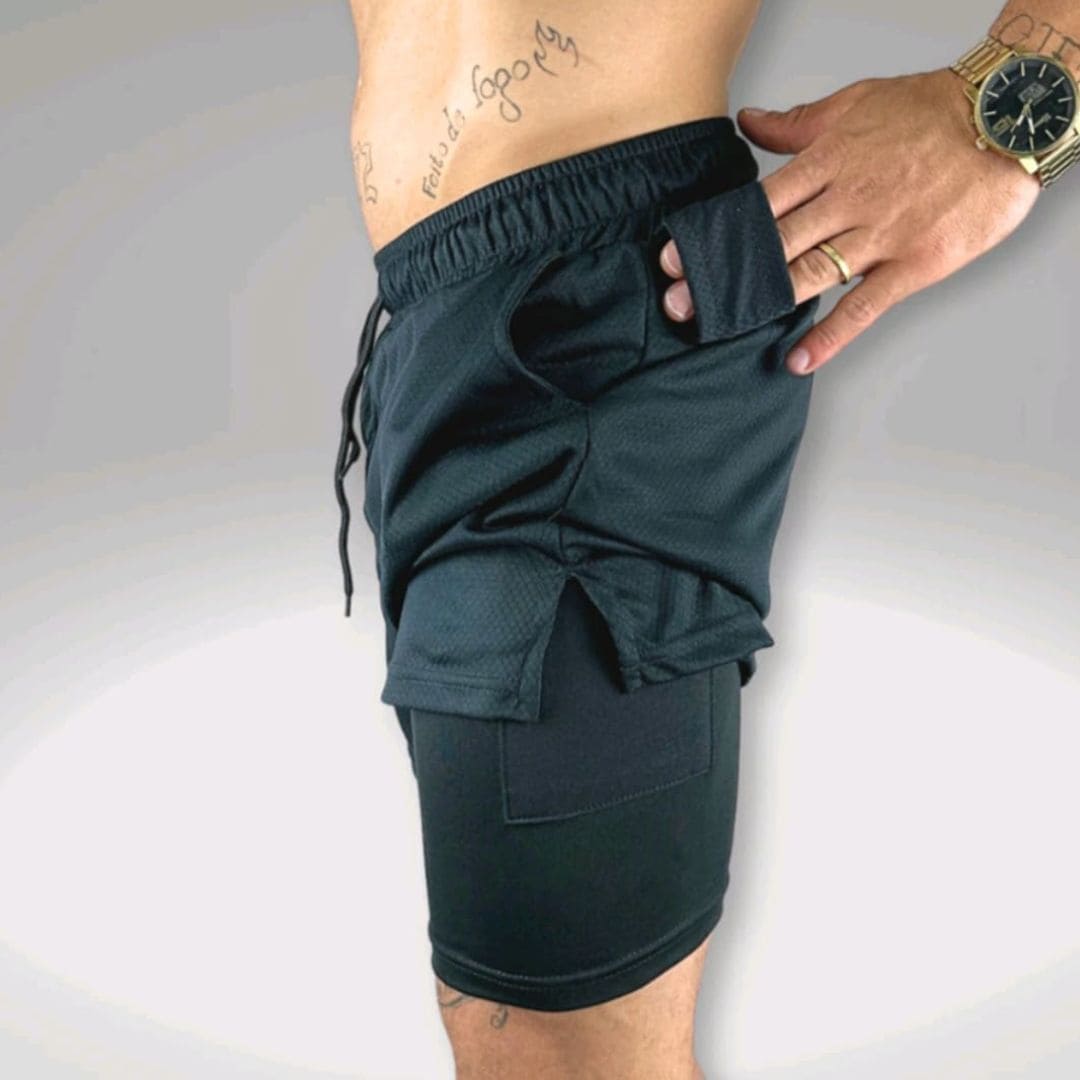 Shorts Masculino Dri-Fit Esportivo 2 em 1 suporte