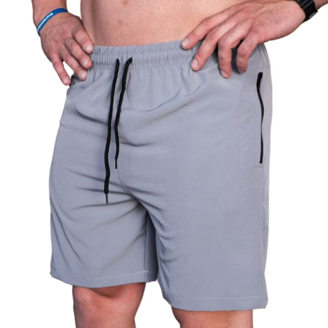 Shorts Masculino Tactel com Elastano Cinza Claro