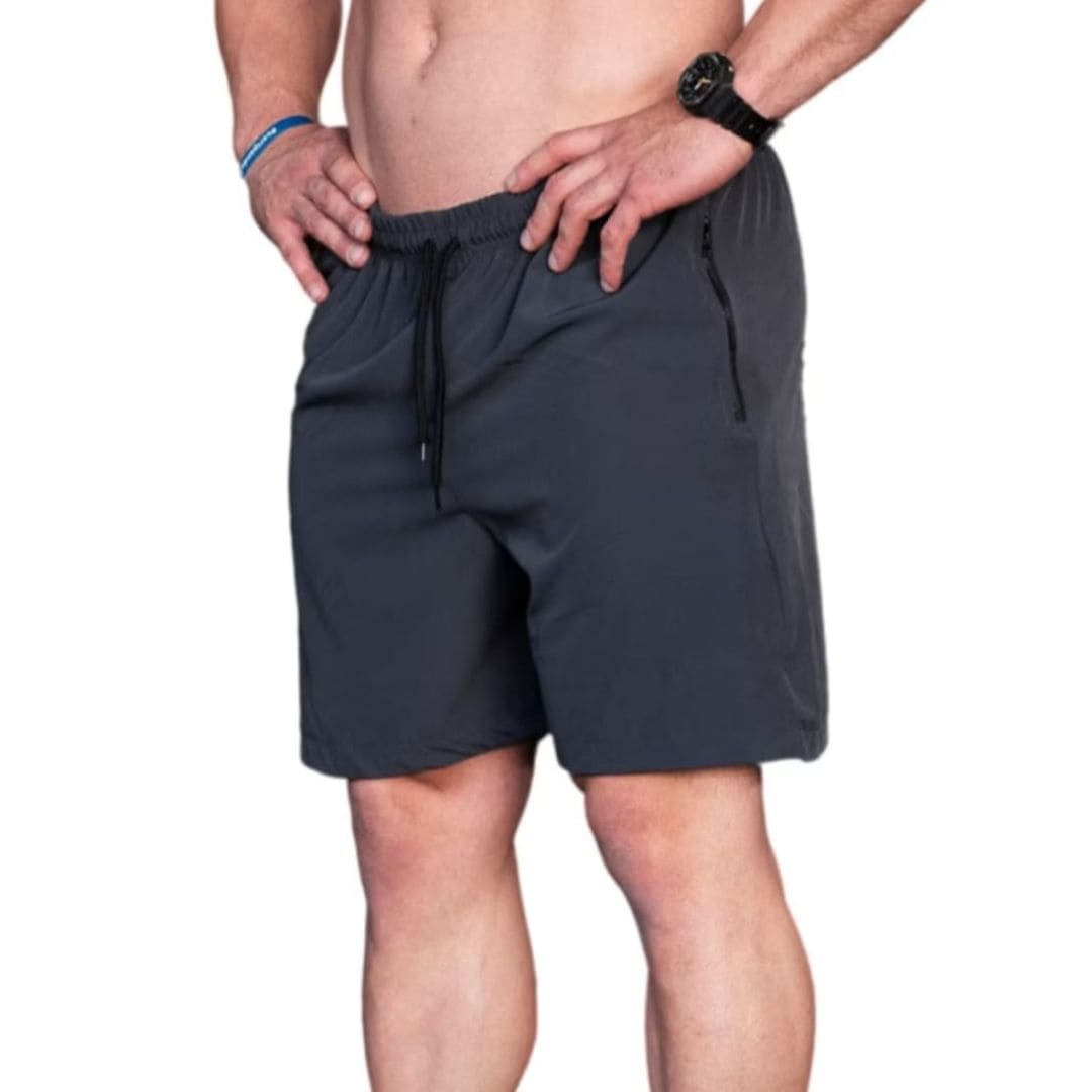 Shorts Masculino Tactel com Elastano Cinza Escuro