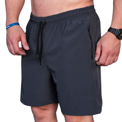 Shorts Masculino Tactel com Elastano Cinza Escuro 